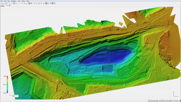 Digital Elevation Model of the coal mines